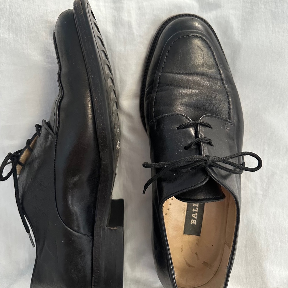 BALLY Men's Classic Black Leather TIMELESS Oxfords in Size US 7  EUC